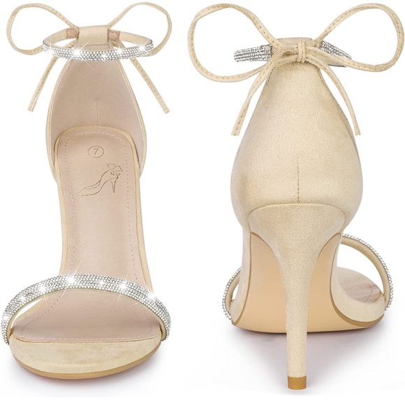 Rhinestone Ankle Tie Stiletto - Picture 3 of 6